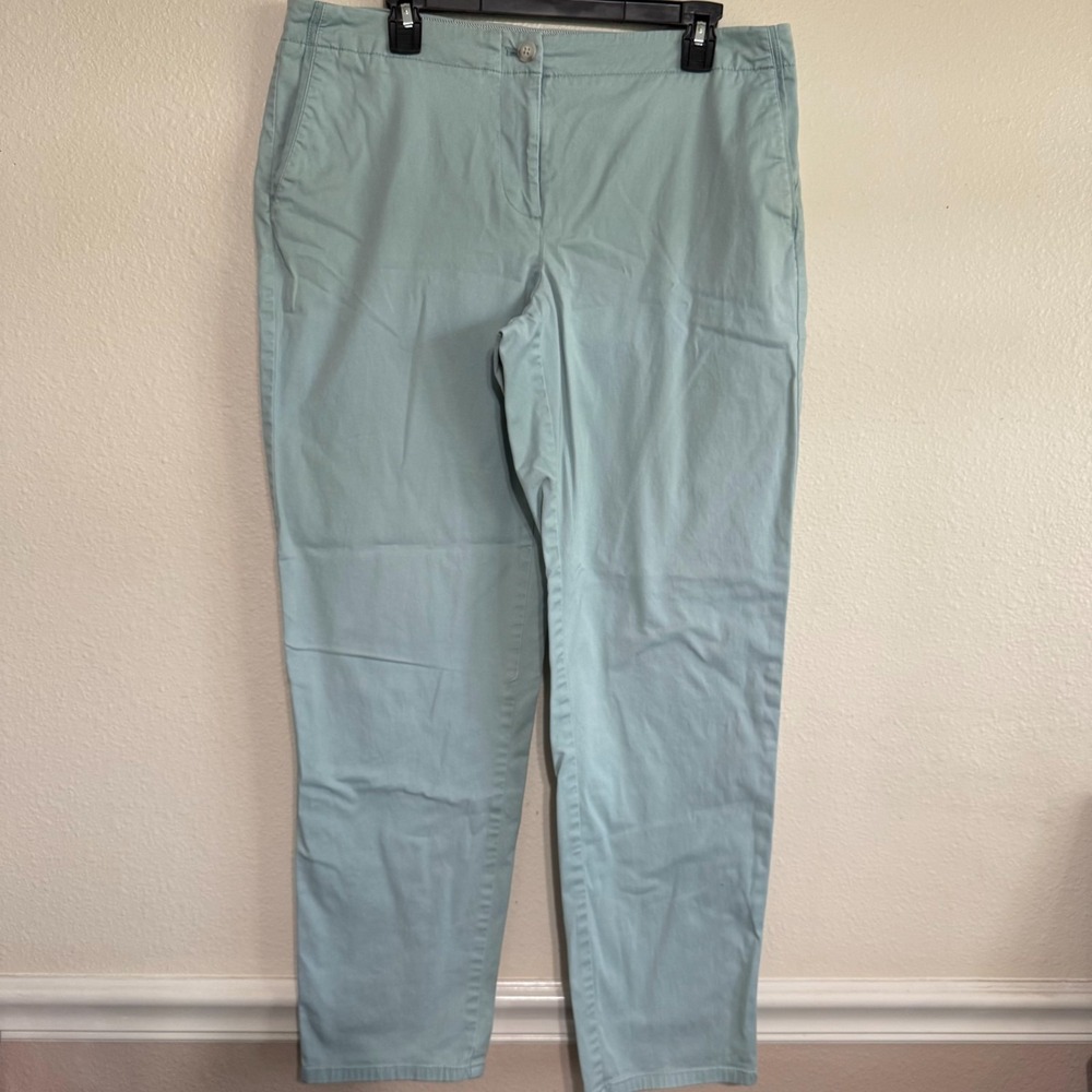 J. Jill Live-in-Chino Pants Womens 14 Light Blue Straight Stretch Pockets